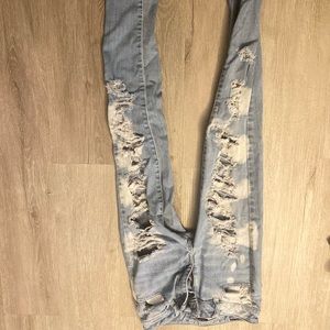 American Eagle Acid Light Wash Ripped Jeans